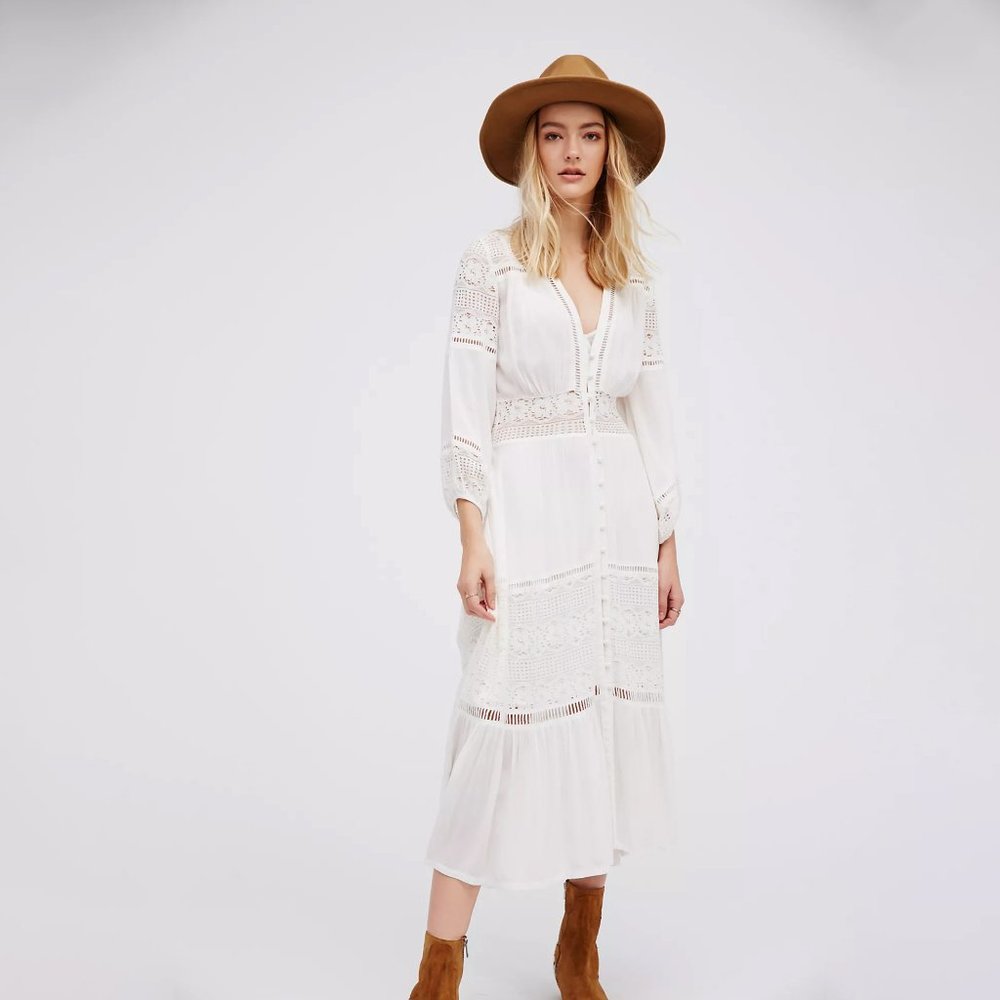 Spell Olivia Luxe Lace Midi Dress Free People Boho